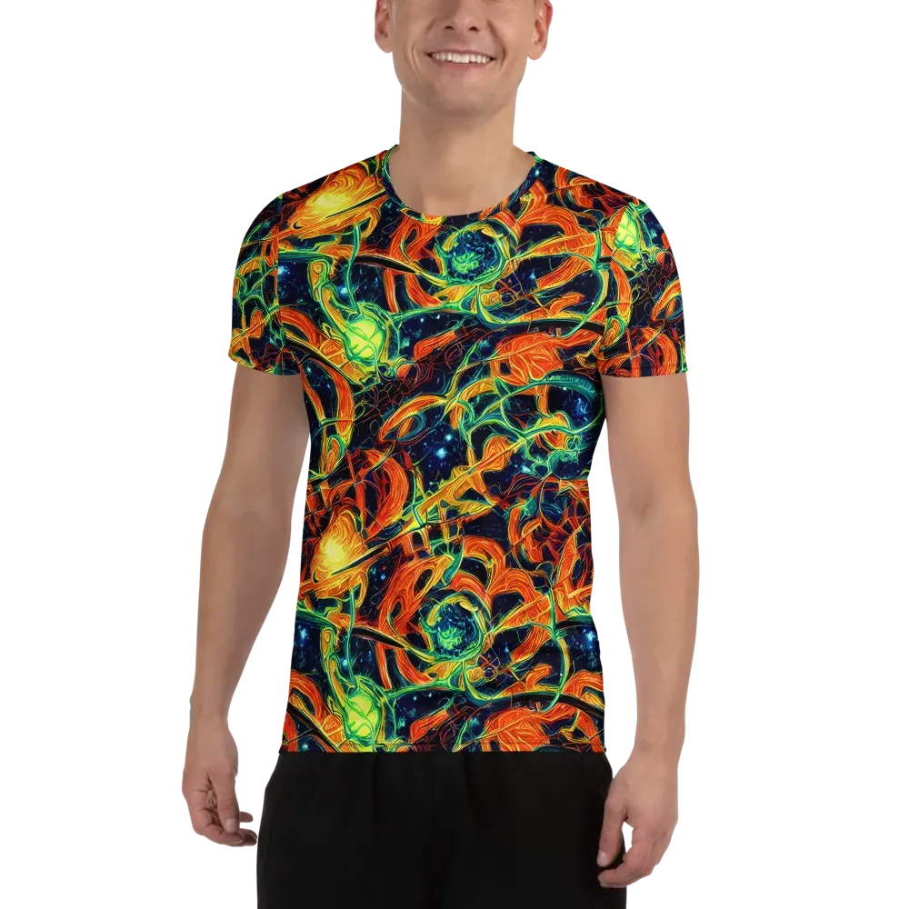 Neon Ember Garden on Men's Athletic T-Shirt — Front