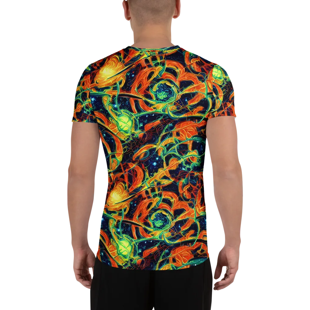 Neon Ember Garden on Men's Athletic T-Shirt — Back