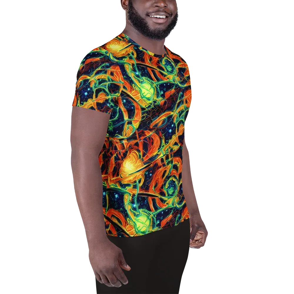 Neon Ember Garden on Men's Athletic T-Shirt — Right