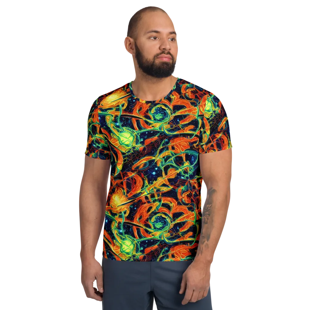 Neon Ember Garden on Men's Athletic T-Shirt — Front