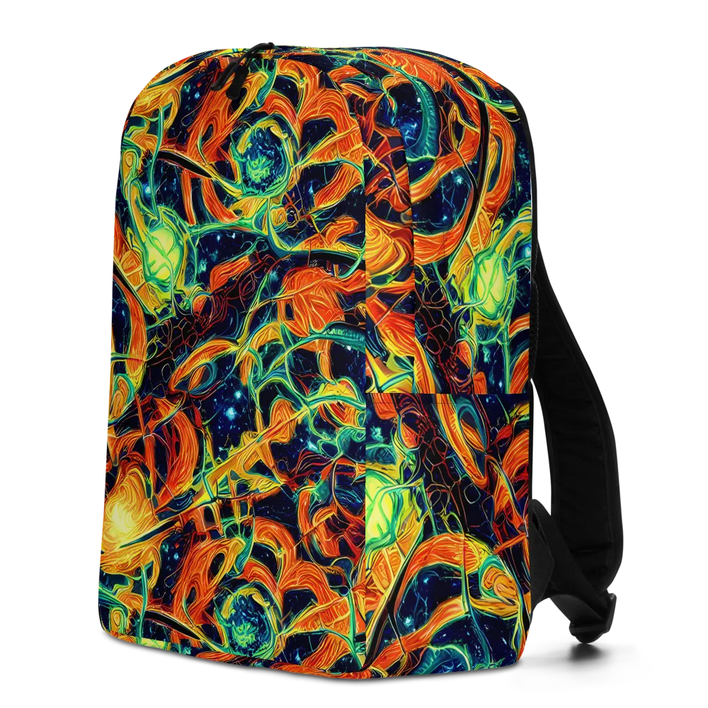 Neon Ember Garden on Minimalist Backpack — Left