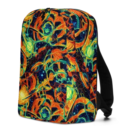 Neon Ember Garden on a Minimalist Backpack