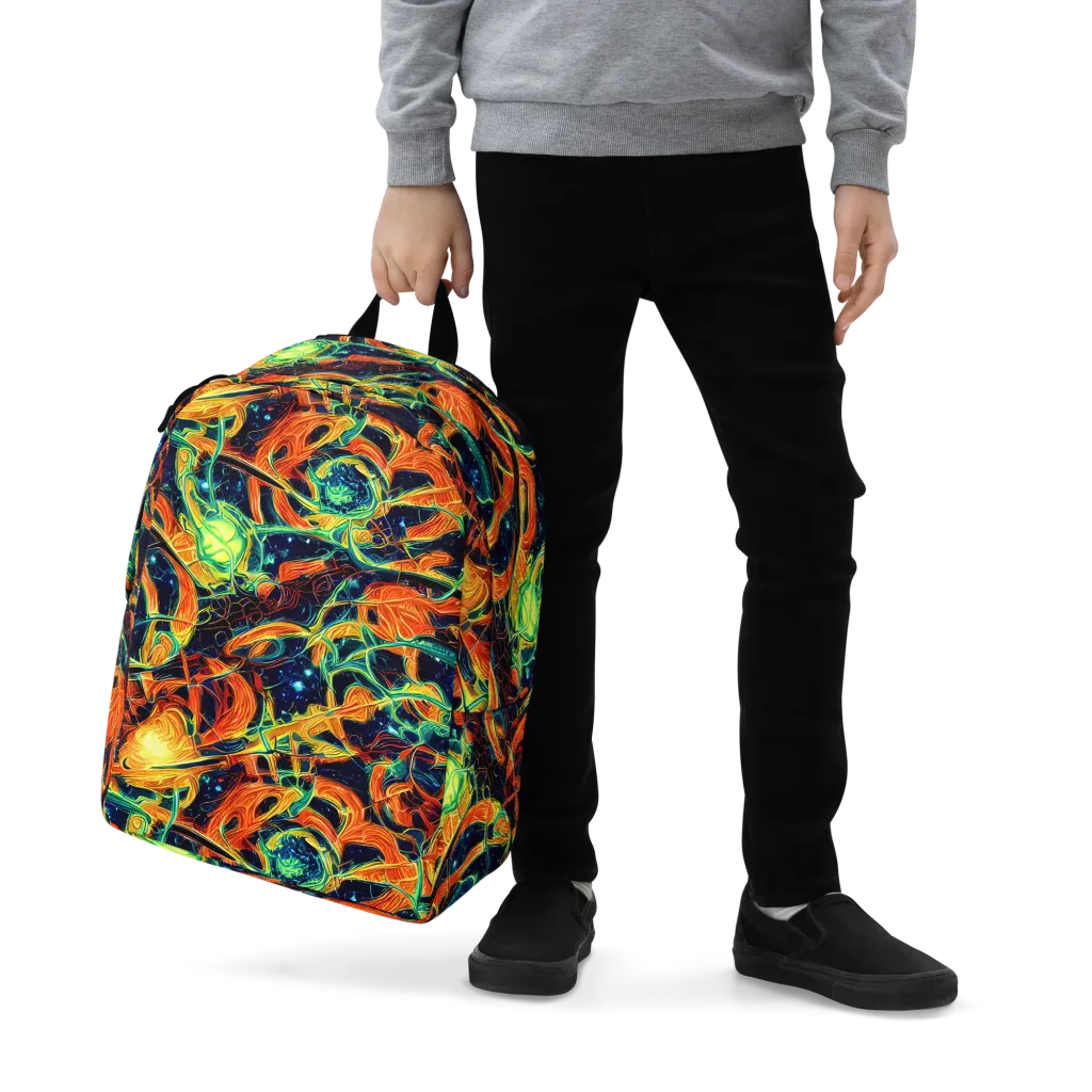 Neon Ember Garden on Minimalist Backpack — Zoomed-in