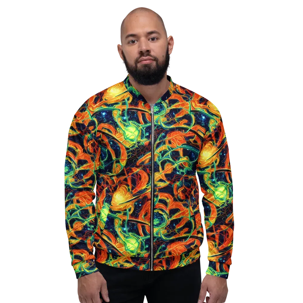 Neon Ember Garden on Bomber Jacket — Front