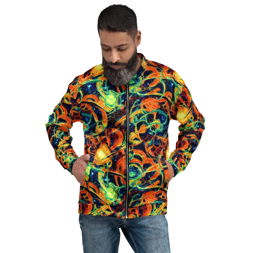 Neon Ember Garden on Bomber Jacket — Front
