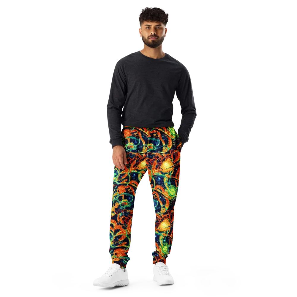 Neon Ember Garden on Men's Joggers — Front