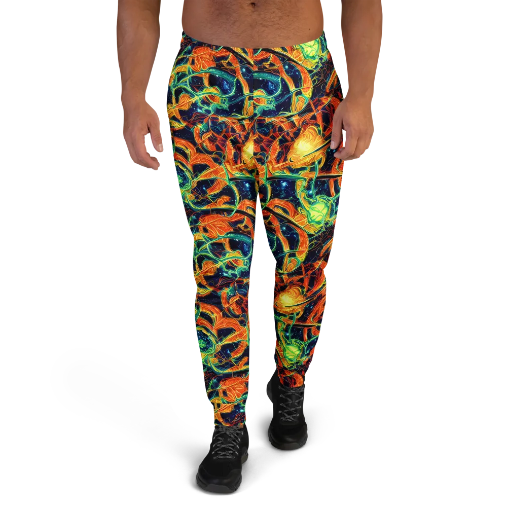 Neon Ember Garden on Men's Joggers — Front