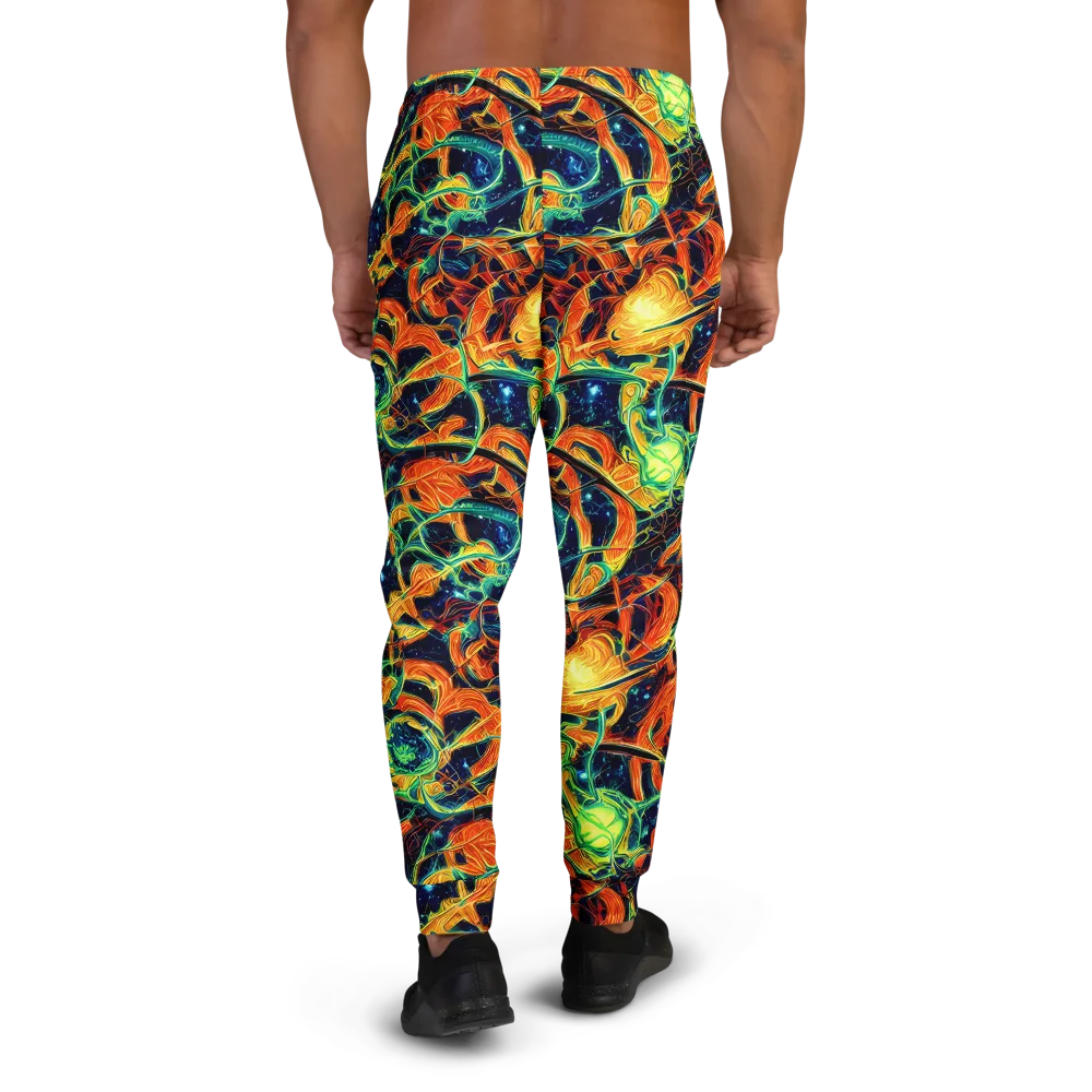 Neon Ember Garden on Men's Joggers — Back