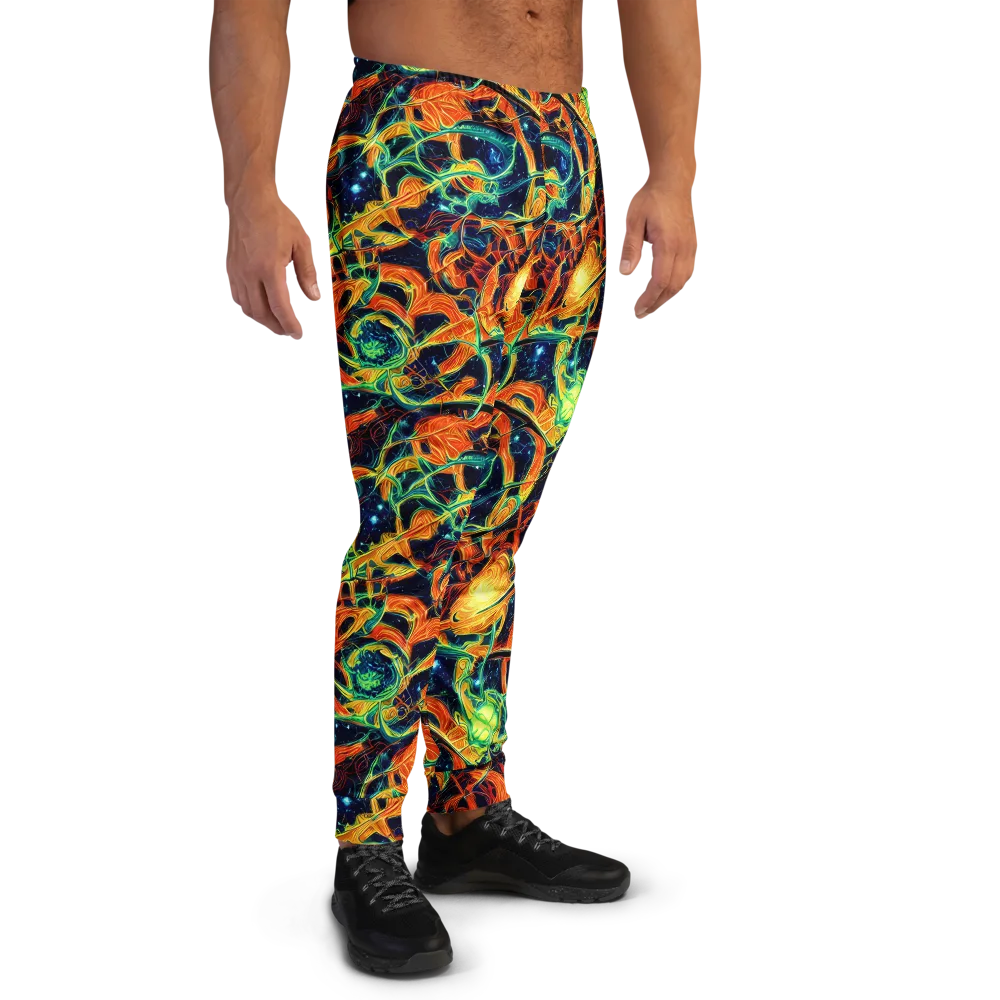 Neon Ember Garden on Men's Joggers — Right