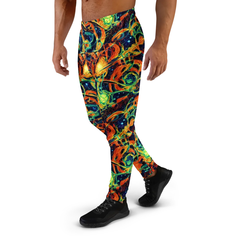 Neon Ember Garden on Men's Joggers — Left