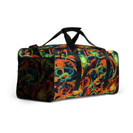 Neon Ember Garden on a Duffle Bag