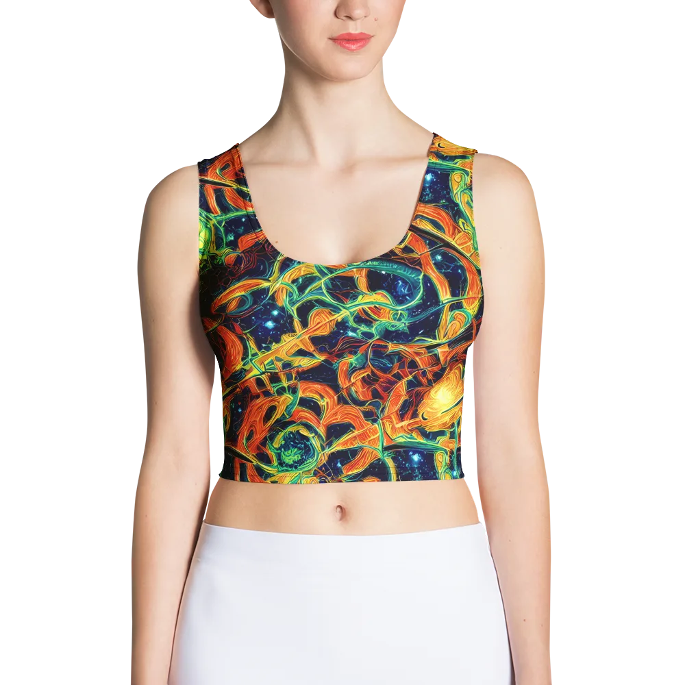 Neon Ember Garden on Crop Top — Front