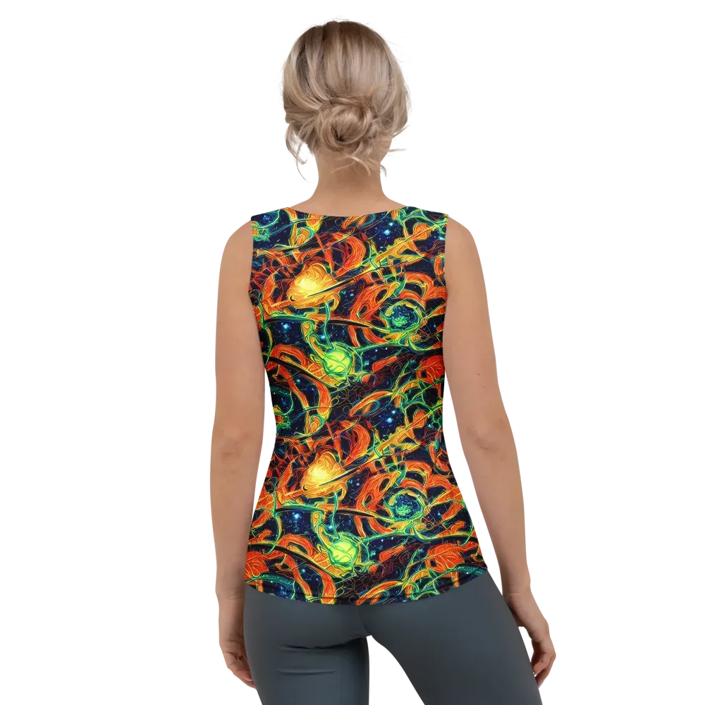 Neon Ember Garden on Women's Tank Top — Back