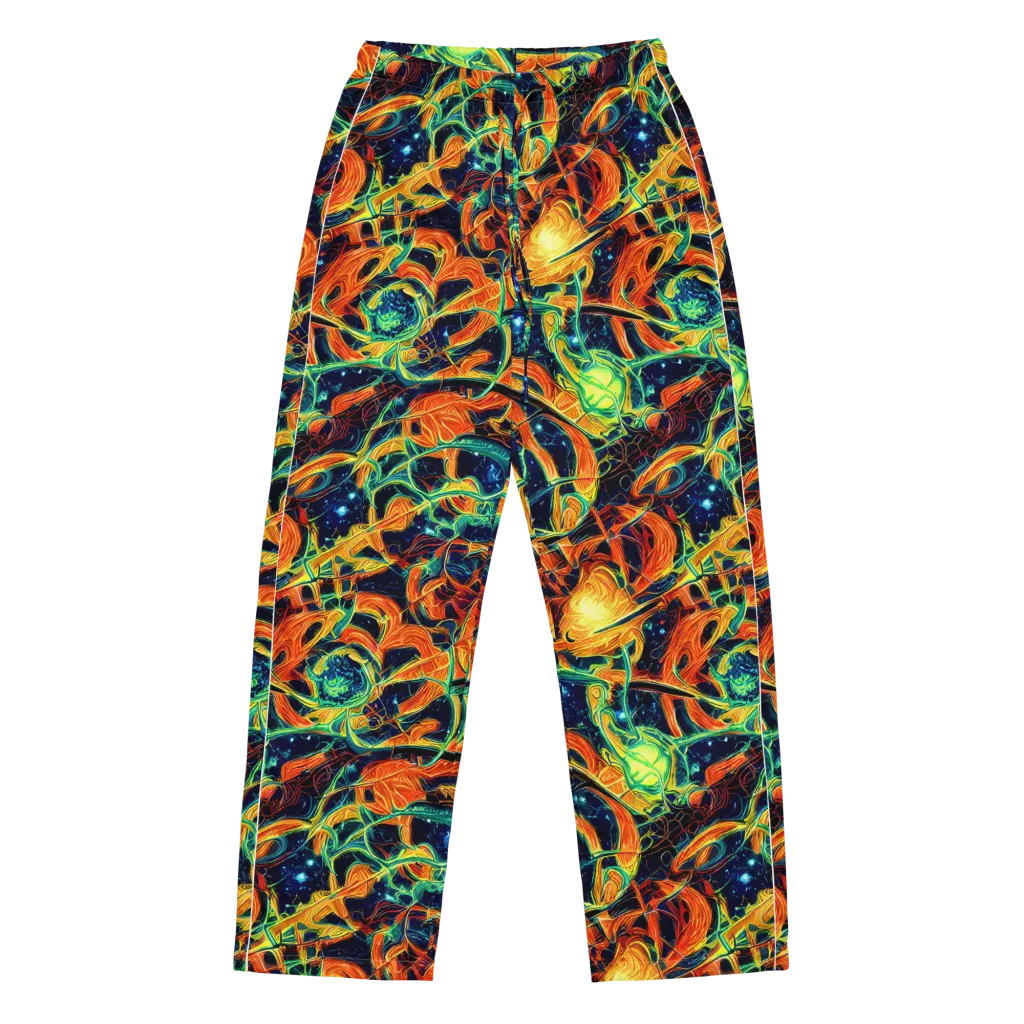 Neon Ember Garden on Women's Pajama Pants — Front