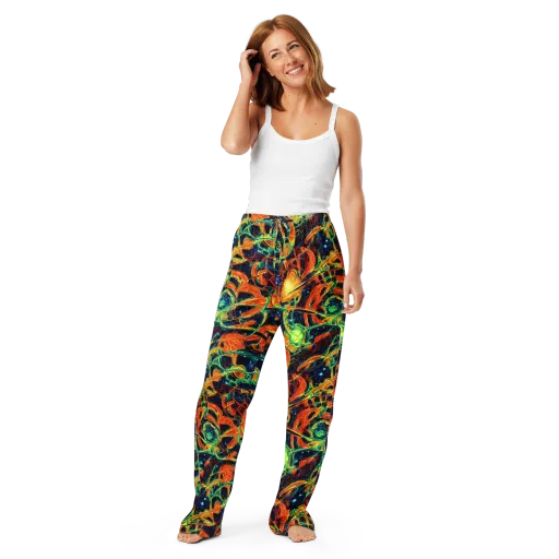Neon Ember Garden on a Women's Pajama Pants