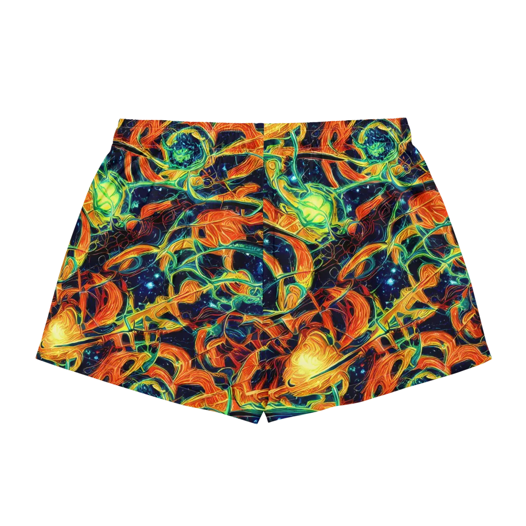 Neon Ember Garden on Women's Pajama Shorts — Back