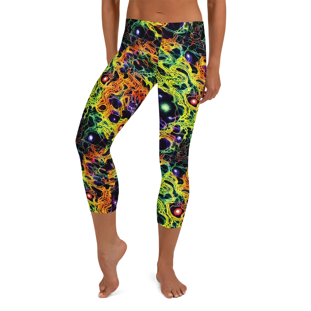 Voltage Veins on Capri Leggings — Front