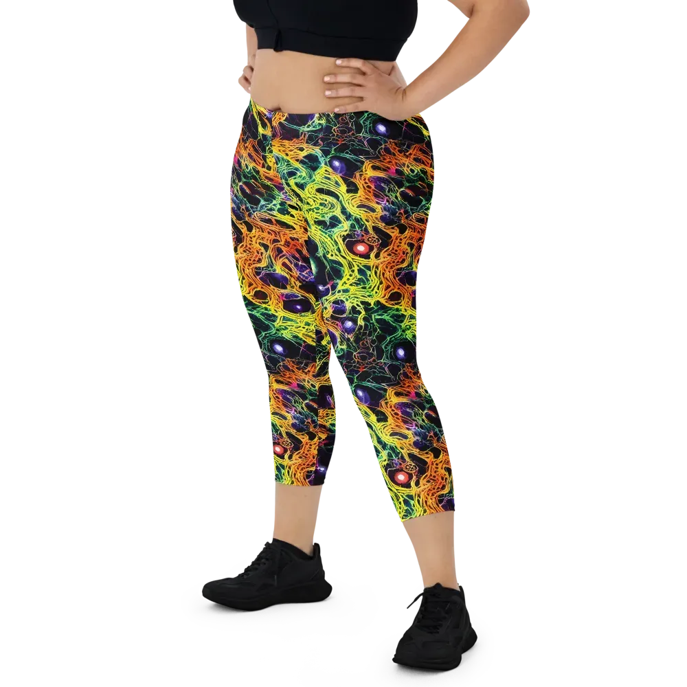 Voltage Veins on Capri Leggings — Front