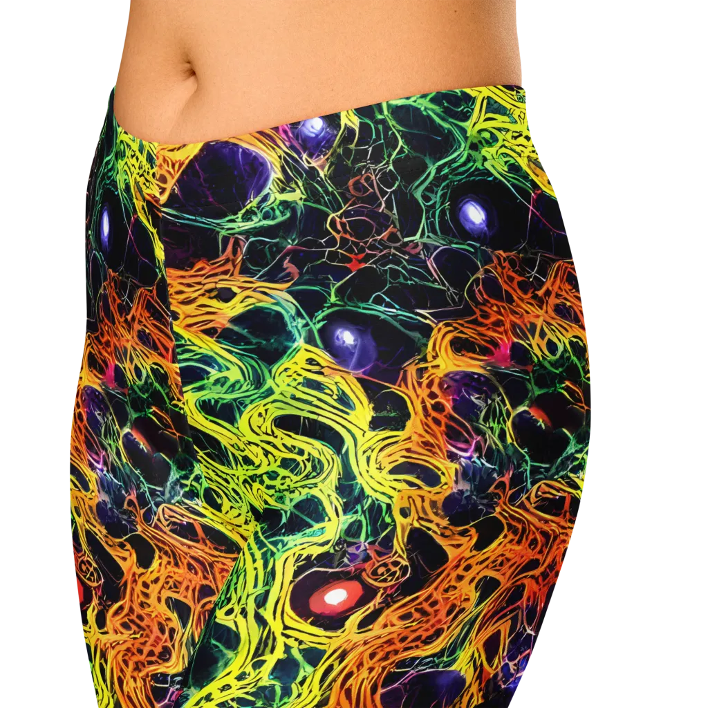 Voltage Veins on Capri Leggings — Zoomed-in