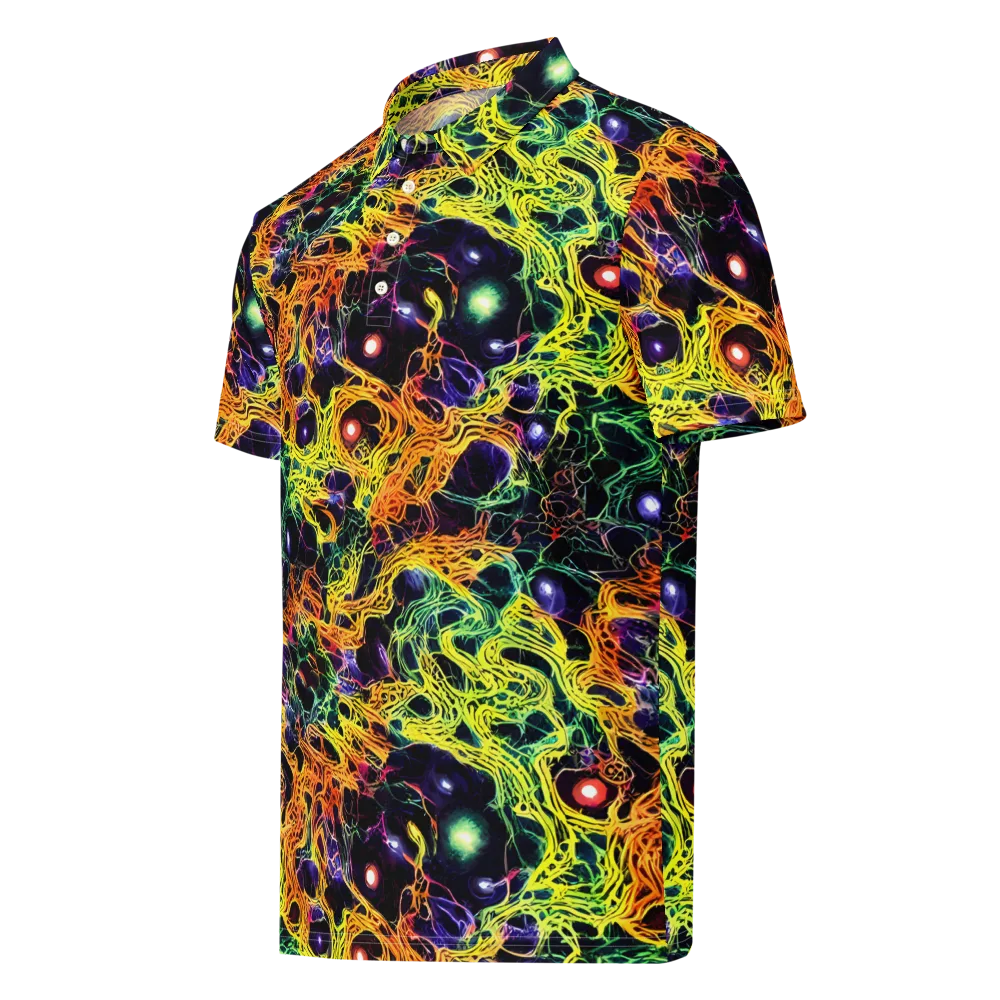 Voltage Veins on Men's Slim Fit Polo Shirt — Left Front