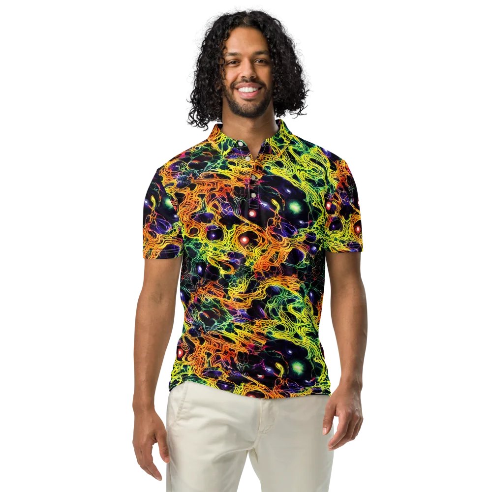 Voltage Veins on Men's Slim Fit Polo Shirt — Front