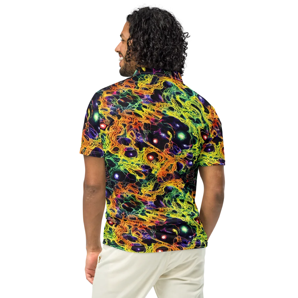 Voltage Veins on Men's Slim Fit Polo Shirt — Back