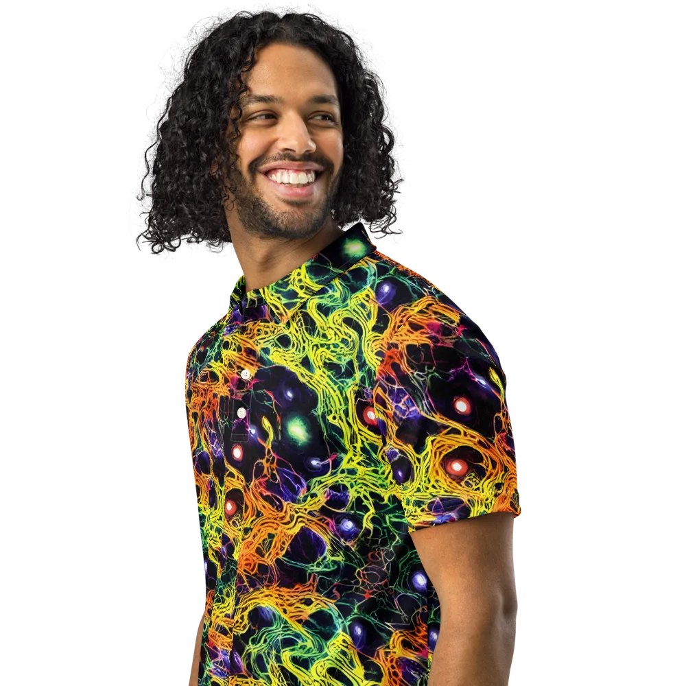 Voltage Veins on Men's Slim Fit Polo Shirt — Left Front