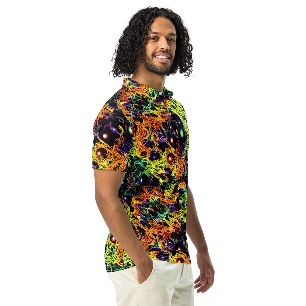 Voltage Veins on Men's Slim Fit Polo Shirt — Right Front