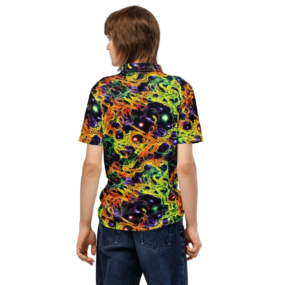 Voltage Veins on Men's Slim Fit Polo Shirt — Back