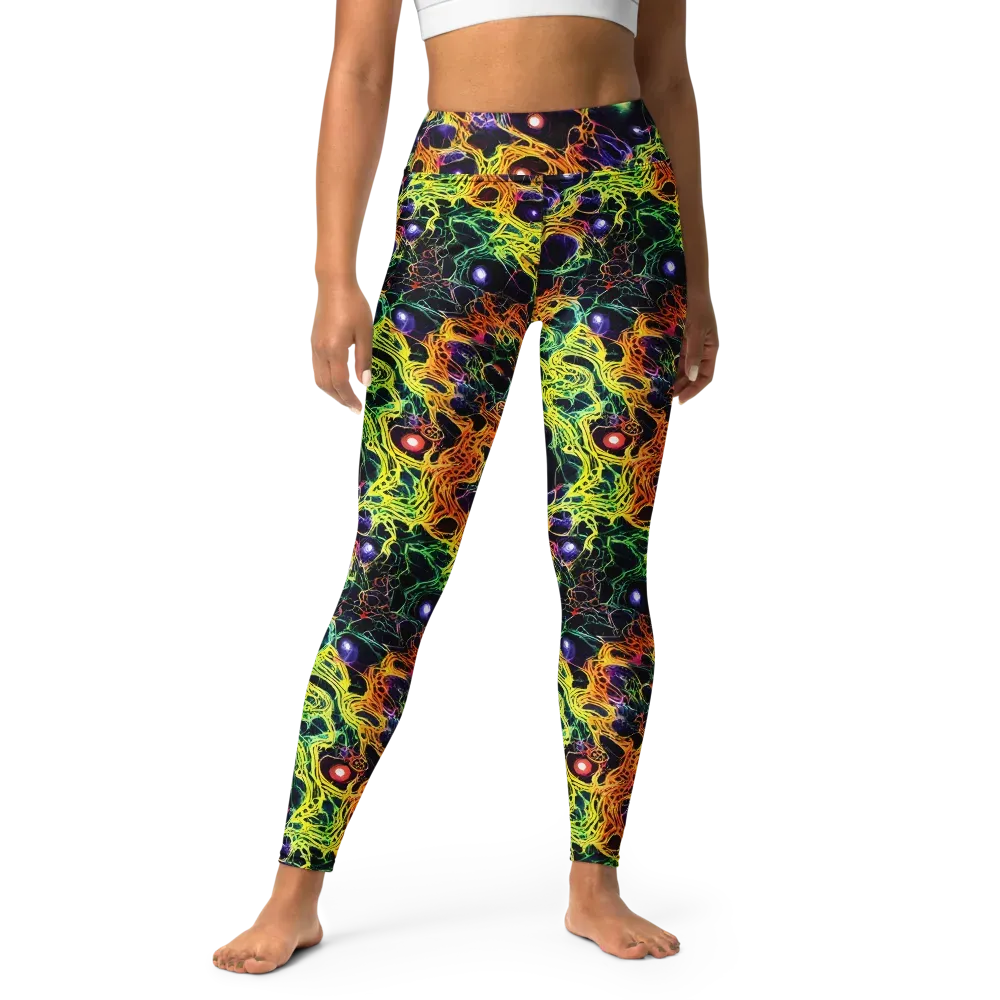 Voltage Veins on Yoga Leggings — Front