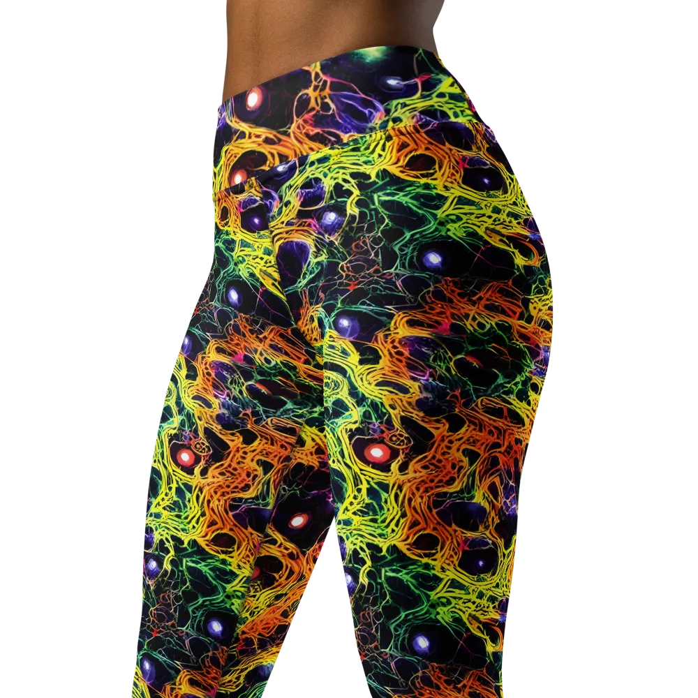 Voltage Veins on Yoga Leggings — Left Front
