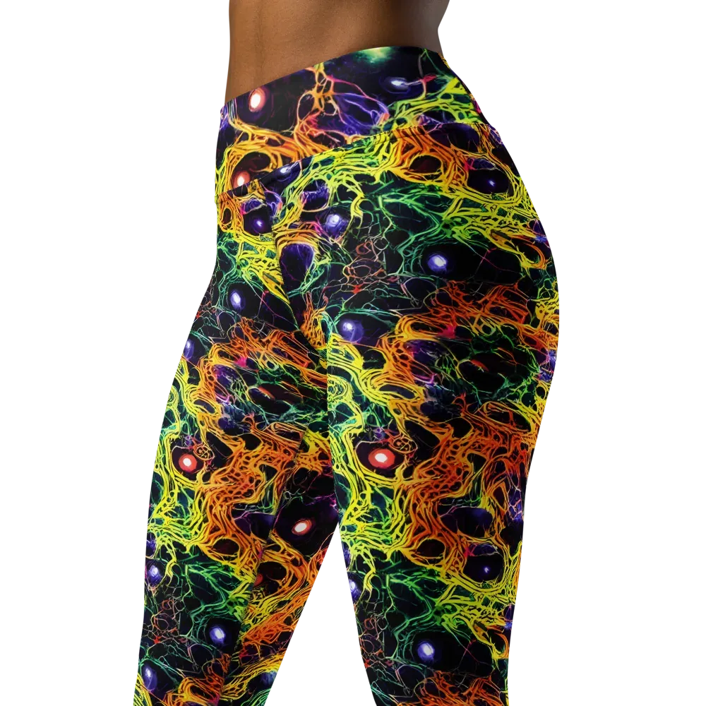 Voltage Veins on Yoga Leggings — Left Front