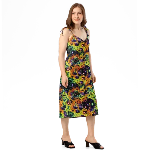 Voltage Veins on a Slip Dress