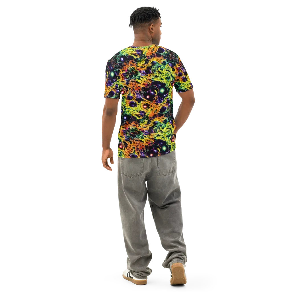 Voltage Veins on Men's Cotton Crew Neck T-Shirt — Back