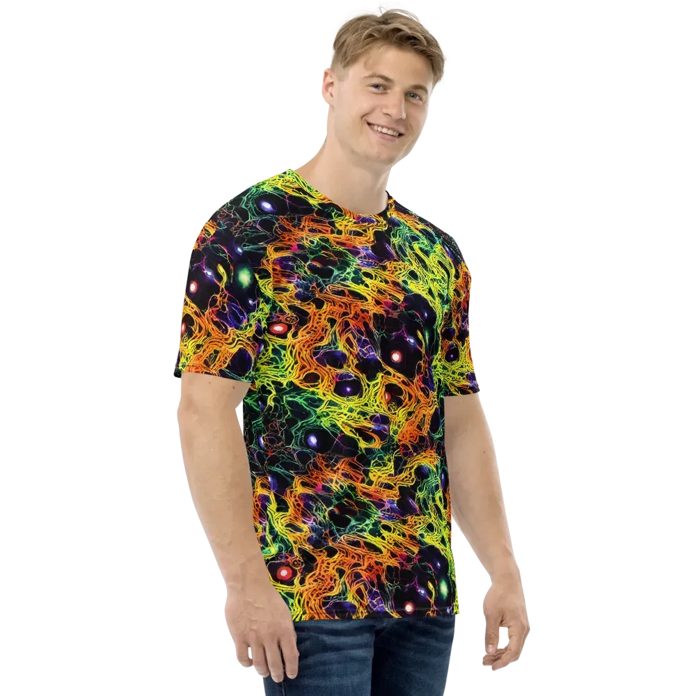 Voltage Veins on Men's Crew Neck T-Shirt — Right