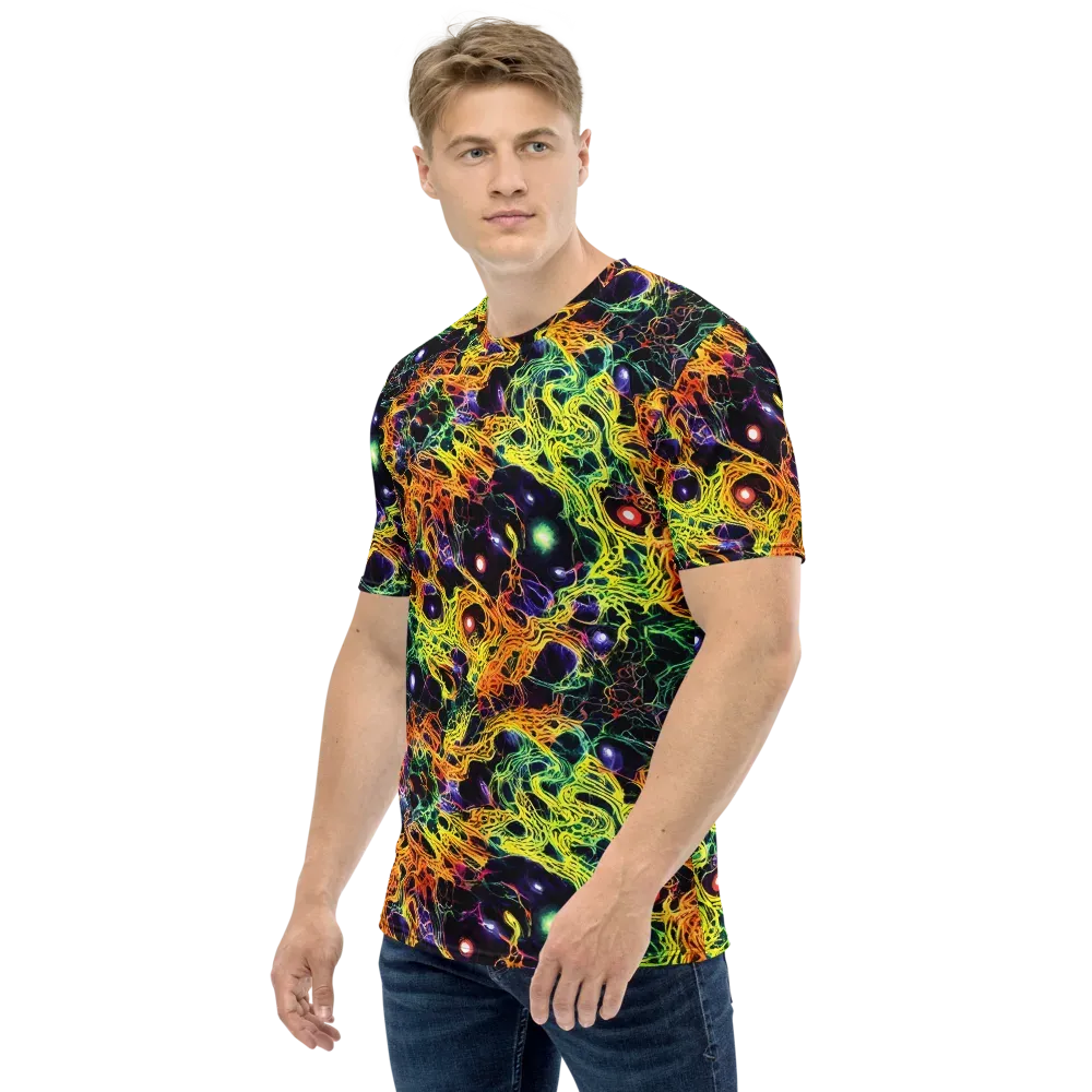 Voltage Veins on Men's Crew Neck T-Shirt — Left