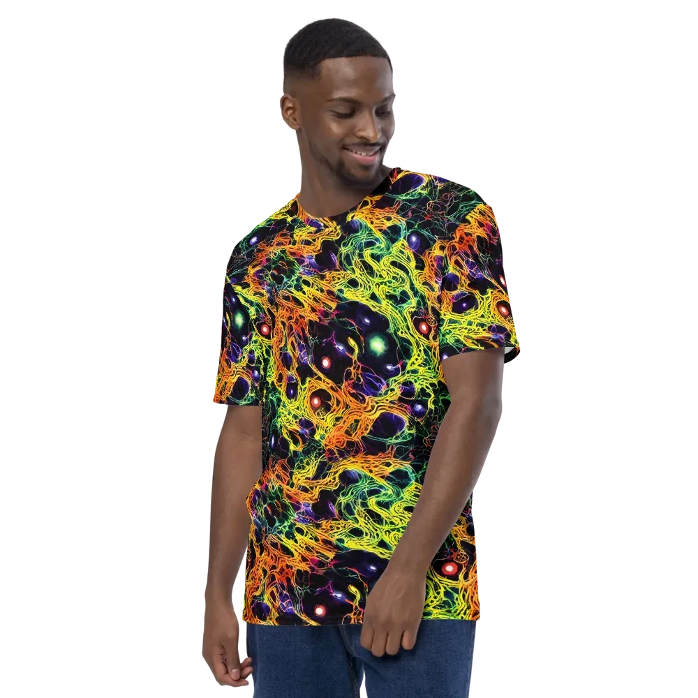 Voltage Veins on Men's Crew Neck T-Shirt — Left