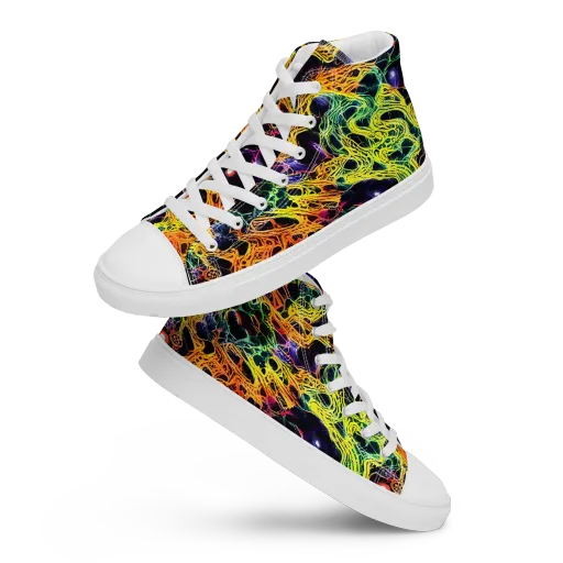Voltage Veins on a Men's High Top Canvas Shoes