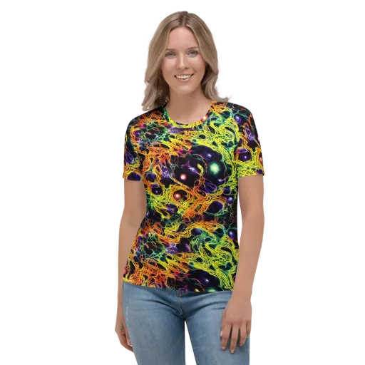 Voltage Veins on a Women's Crew Neck T-Shirt
