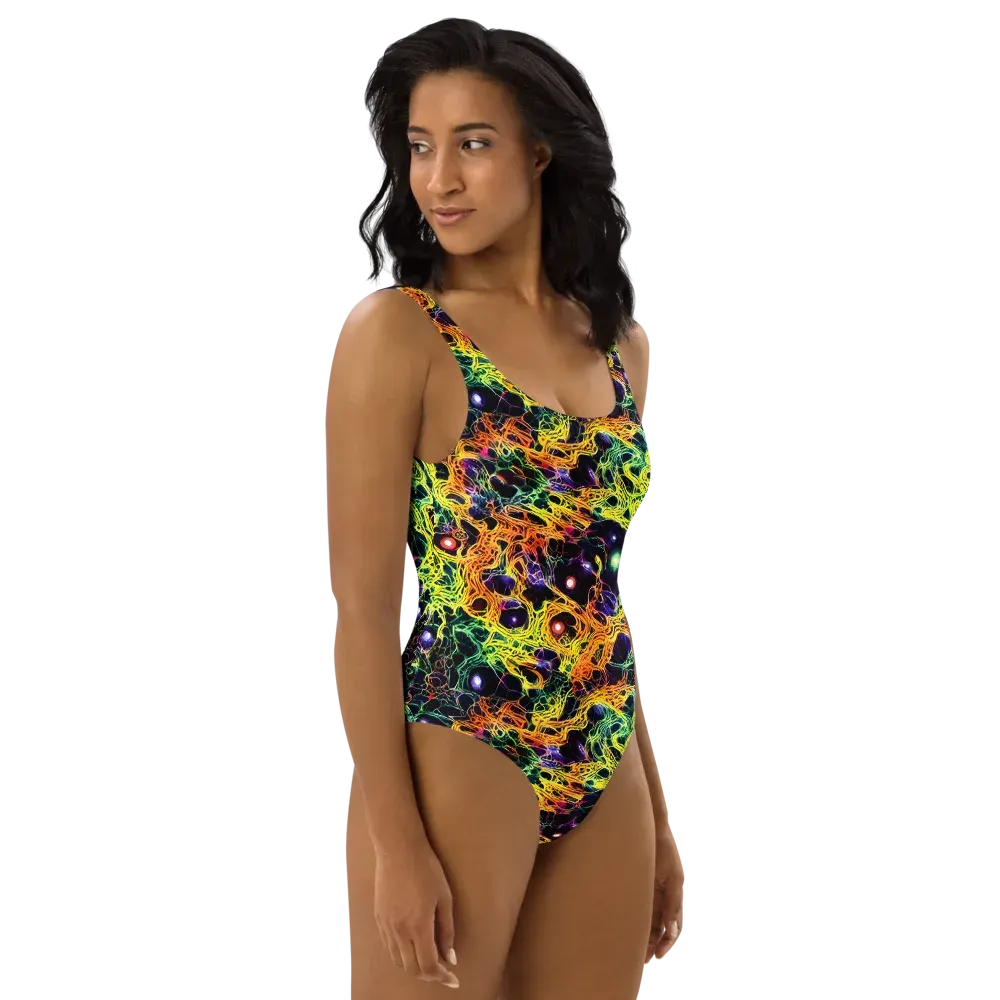 Voltage Veins on One-Piece Swimsuit — Right