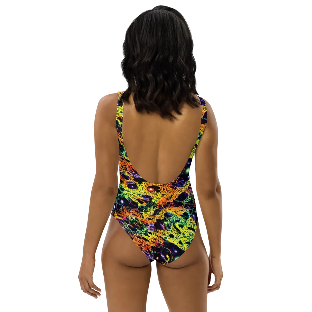 Voltage Veins on One-Piece Swimsuit — Back