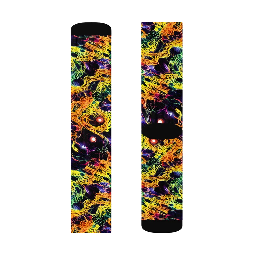 Voltage Veins on Socks — Right Sock