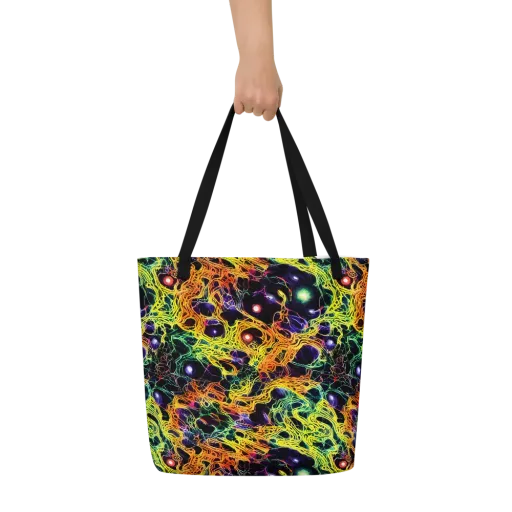 Voltage Veins on a Large Tote Bag W/ Pocket