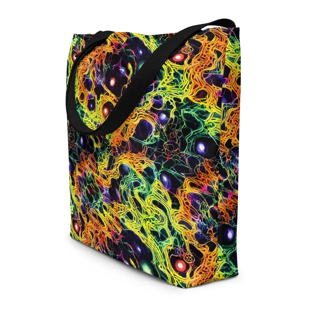Voltage Veins on Large Tote Bag W/ Pocket — Front