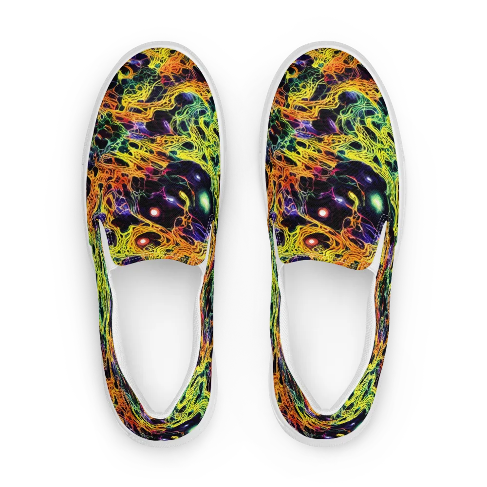 Voltage Veins on Women's Slip-On Canvas Shoes — Front