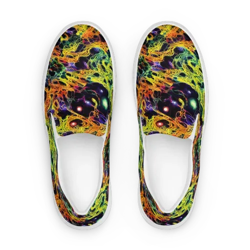 Voltage Veins on a Women's Slip-On Canvas Shoes