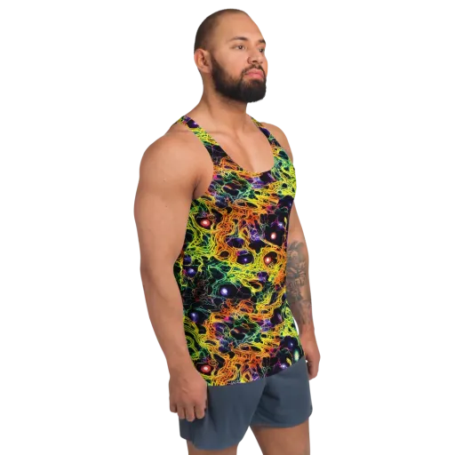 Voltage Veins on a Men's Tank Top