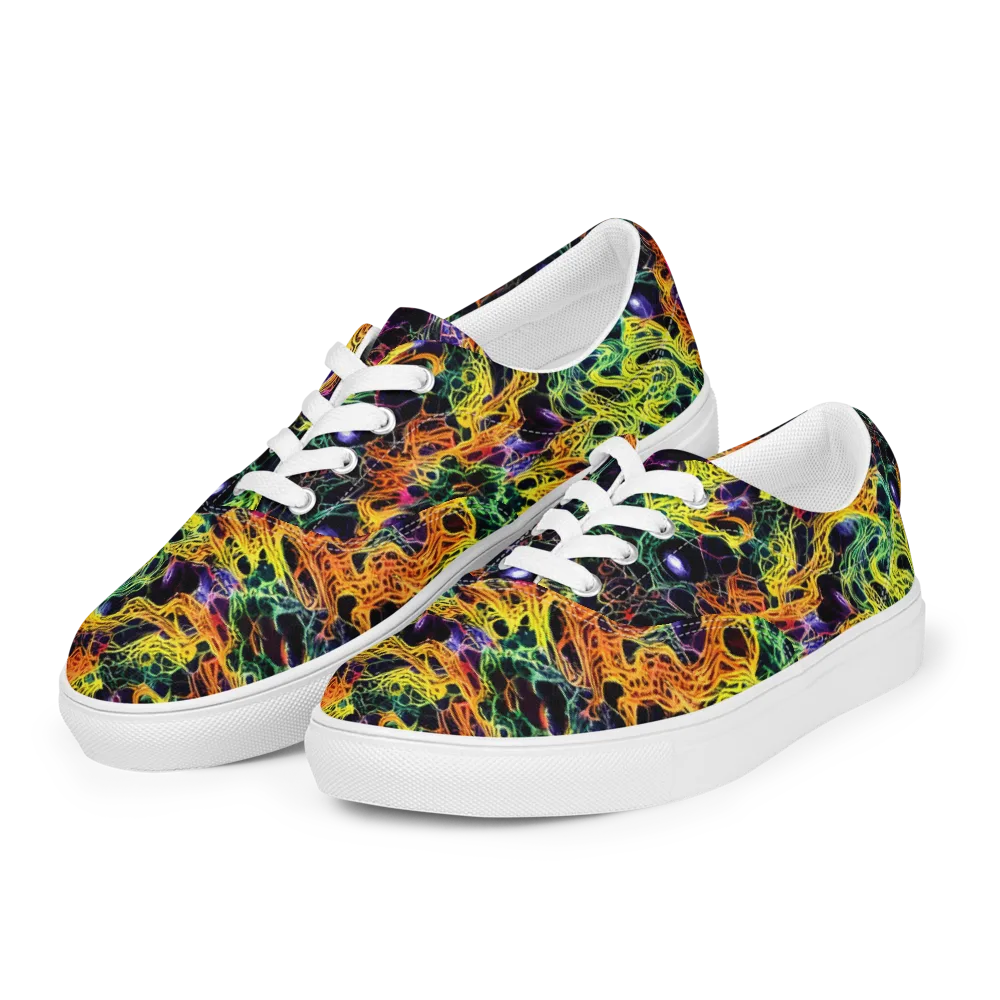 Voltage Veins on Men's Lace-Up Canvas Shoes — Left Front