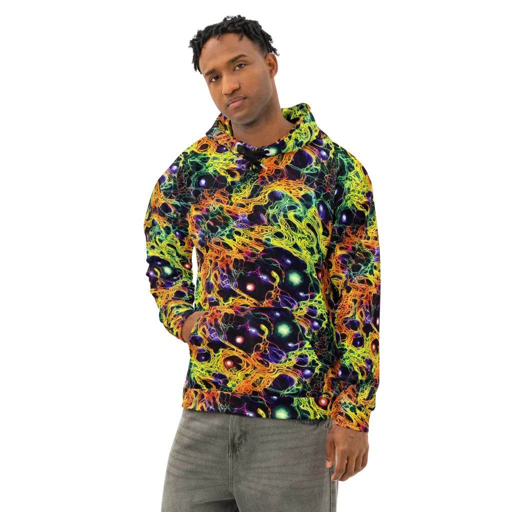 Voltage Veins on Cotton Hoodie — Left Front