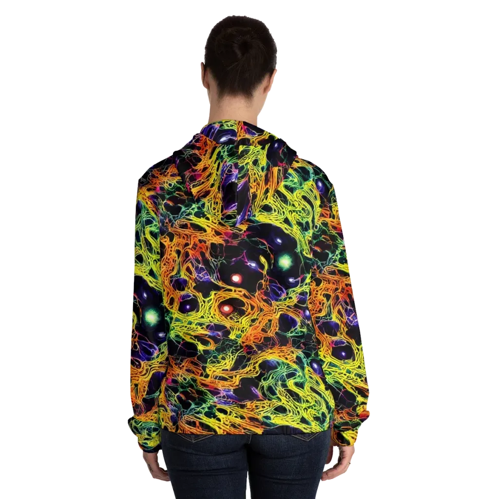 Voltage Veins on Women's Full-Zip Hoodie — Back On Person